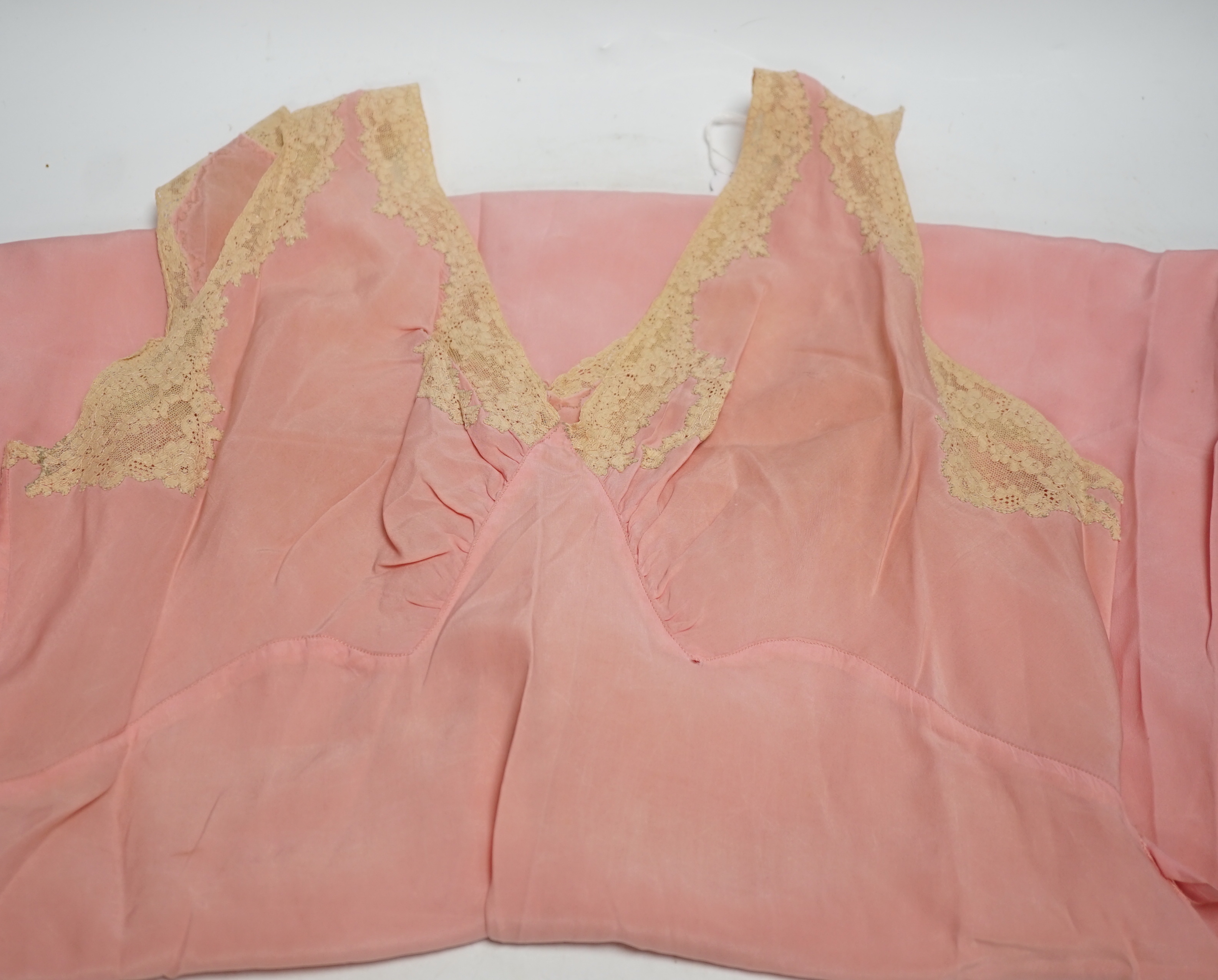 Three silk and satin nightgowns and three cami knickers